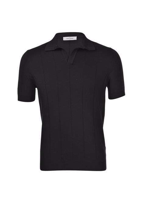 Polo Gran sasso uomo 5719120660 Nera manica corta fashion fit fresh cotton Gran sasso | Polo | 5719120660099